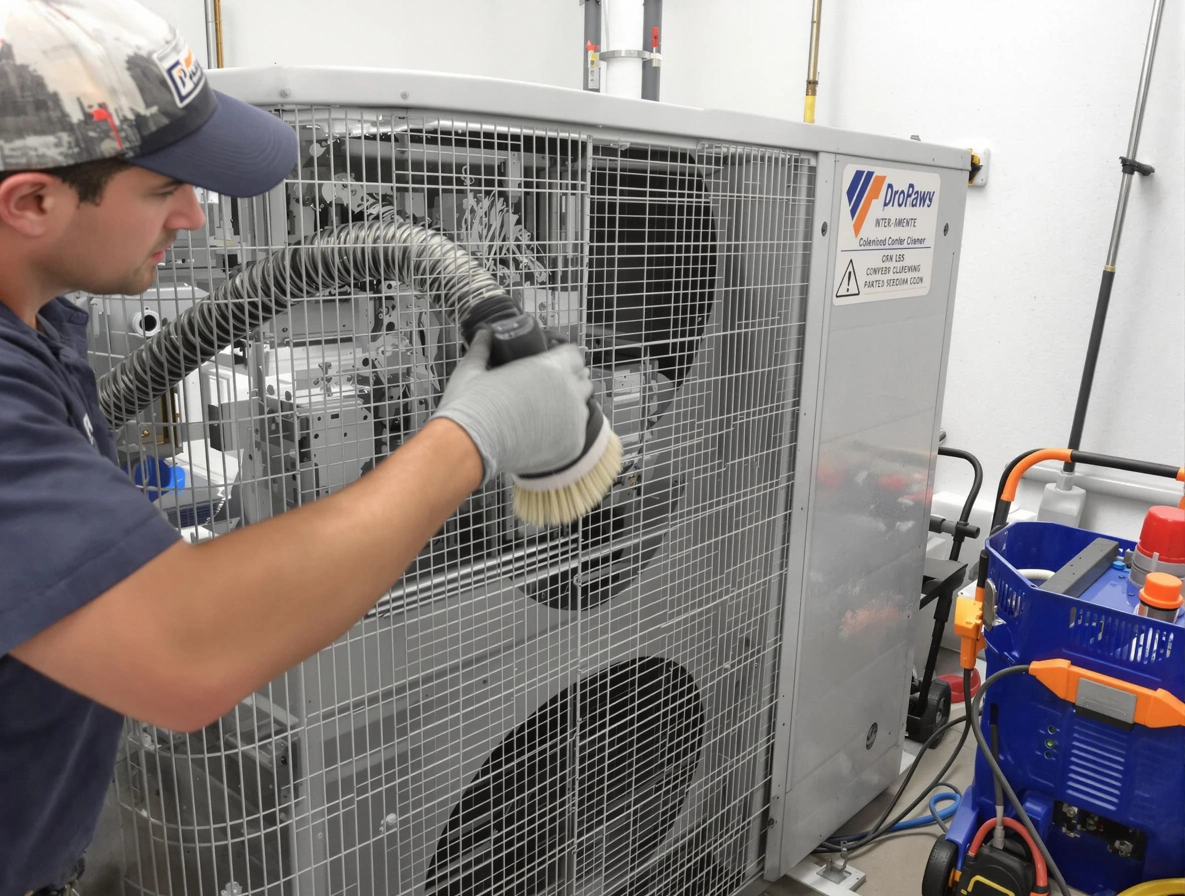 Berthoud Air Duct Cleaning specialist performing precision AC coil cleaning for improved system performance in Berthoud