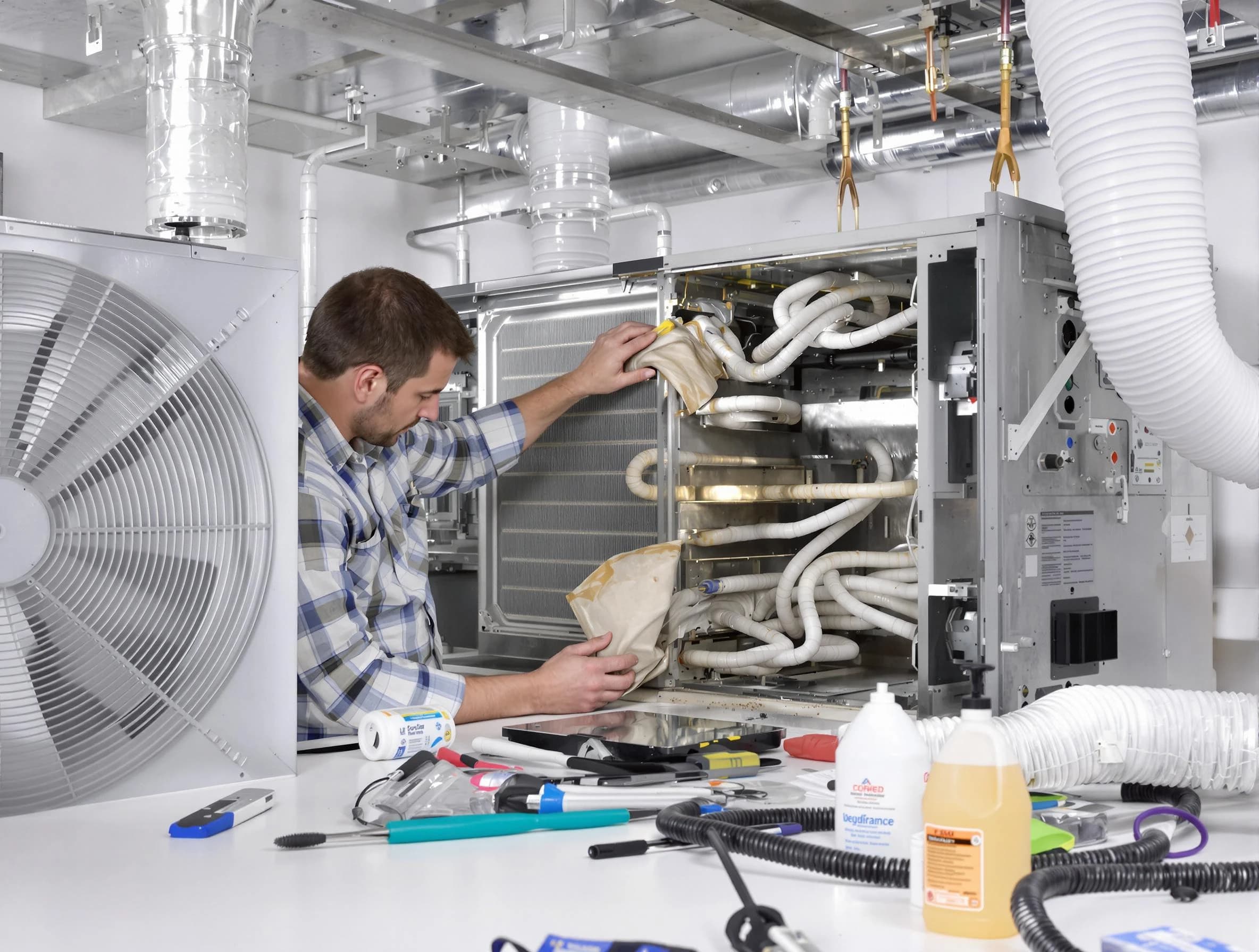 Berthoud Air Duct Cleaning specialist performing precision AC coil cleaning in Berthoud