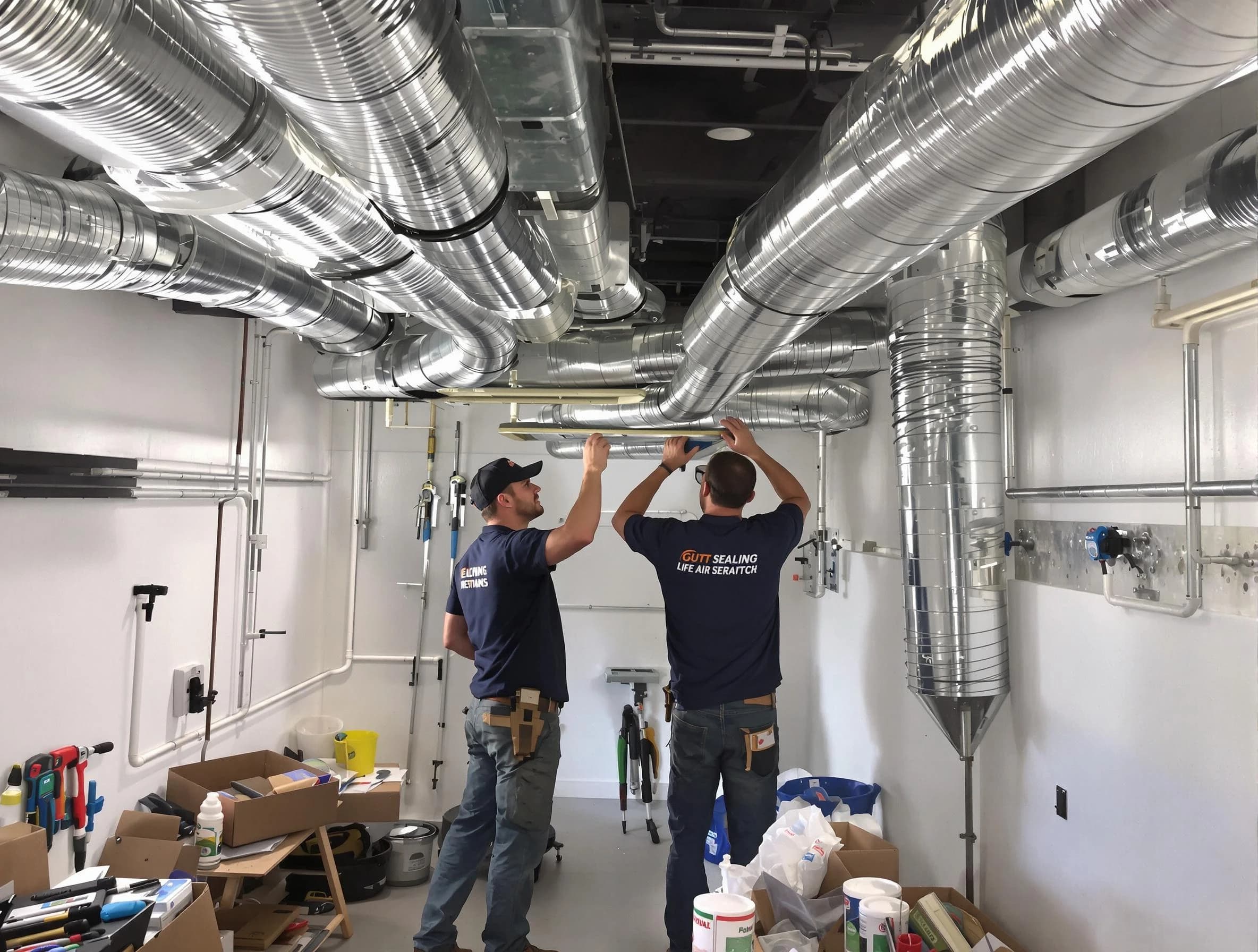 Berthoud Air Duct Cleaning technician applying professional duct sealing solutions in Berthoud