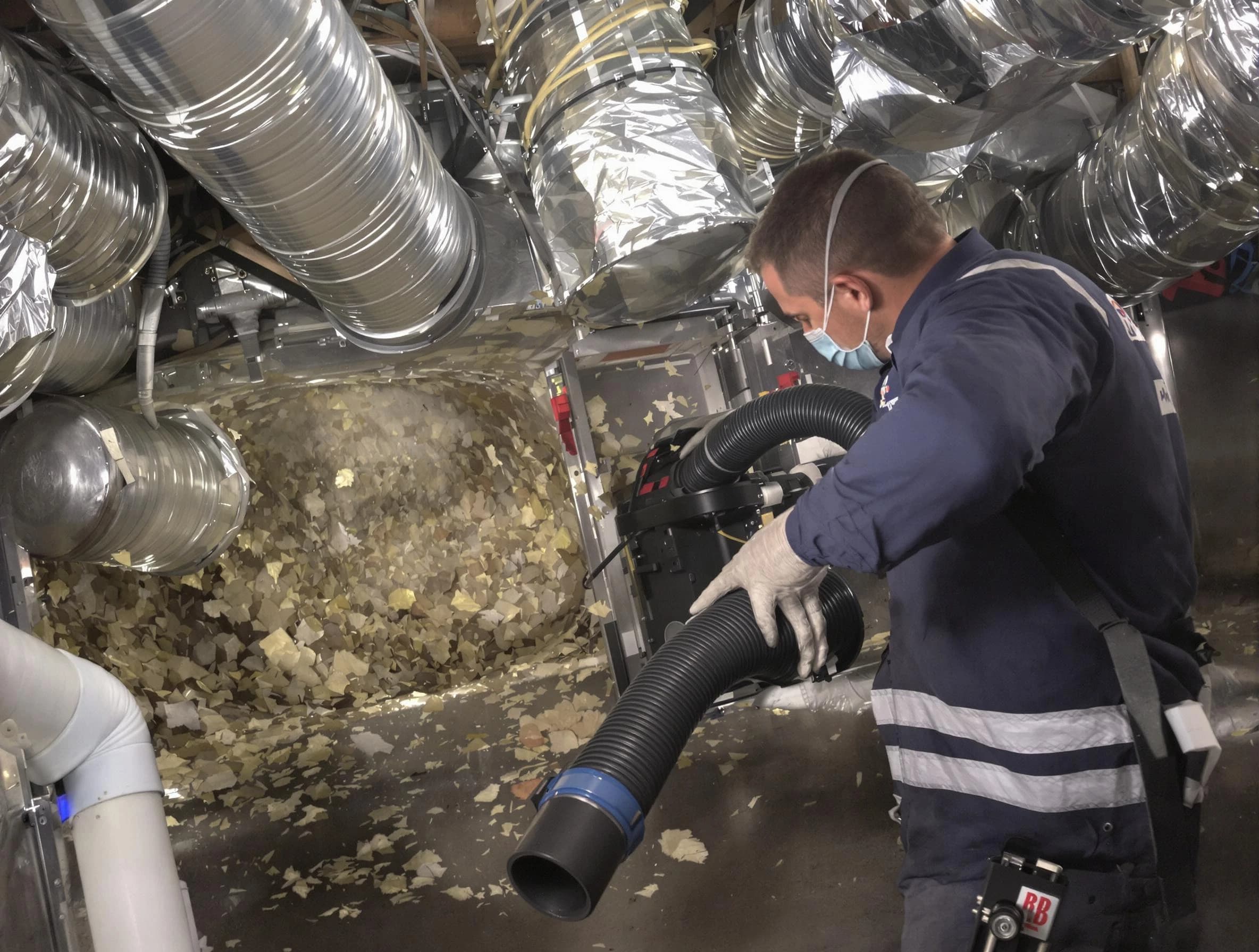 Berthoud Air Duct Cleaning specialist operating negative pressure cleaning equipment for thorough duct maintenance in Berthoud