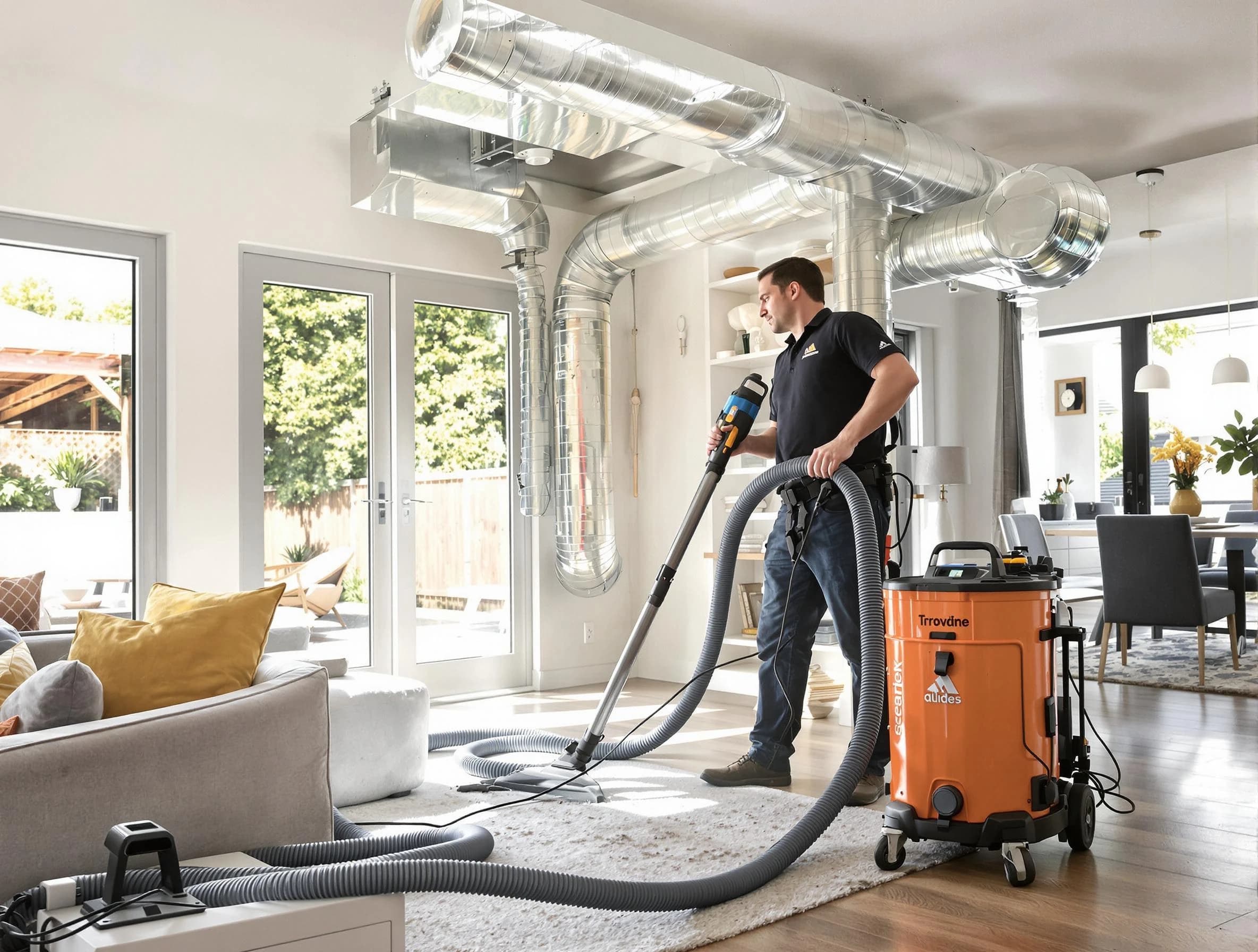 Berthoud Air Duct Cleaning specialist performing thorough residential duct cleaning using advanced equipment in Berthoud