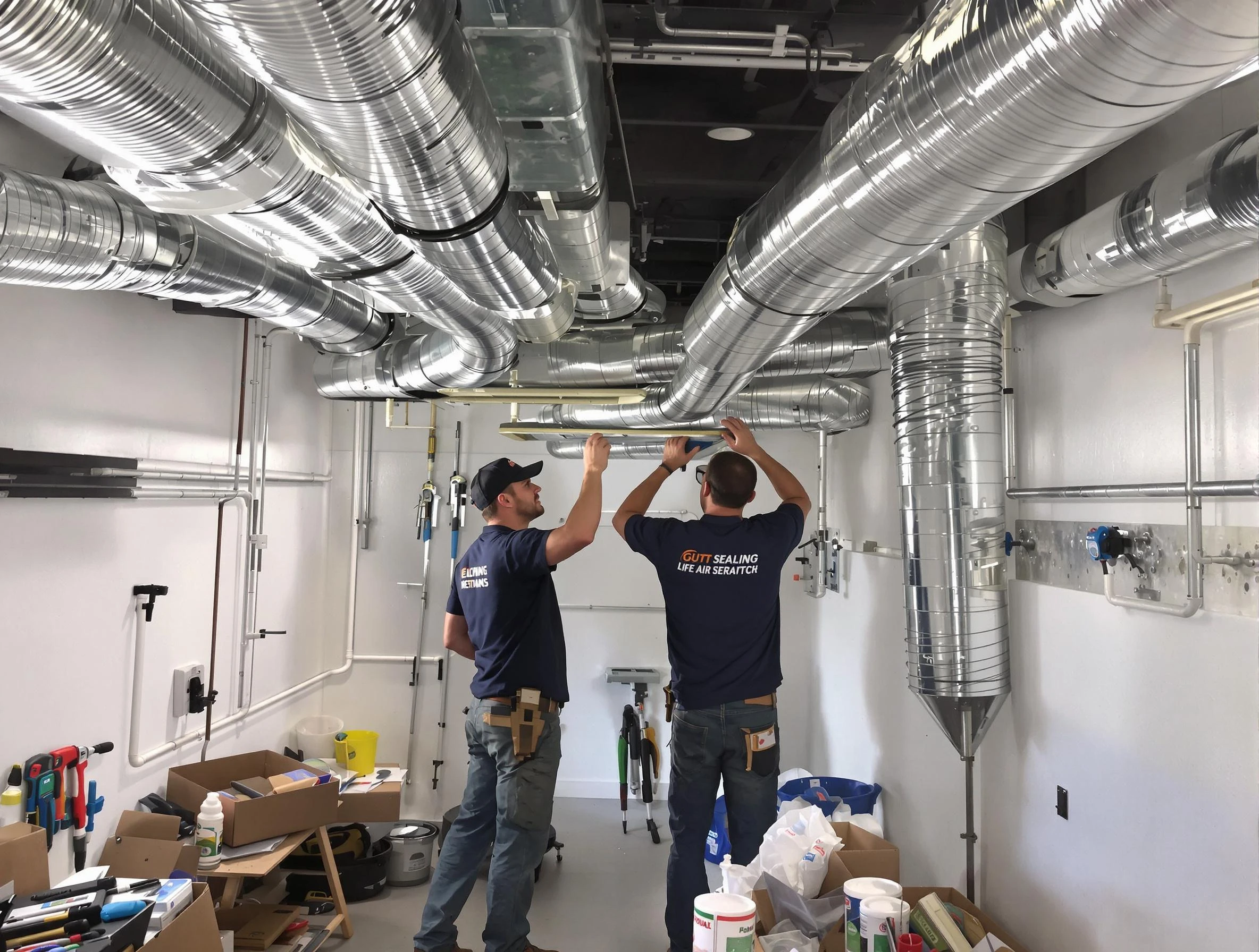 Berthoud Air Duct Cleaning technician applying professional duct sealing solutions in Berthoud